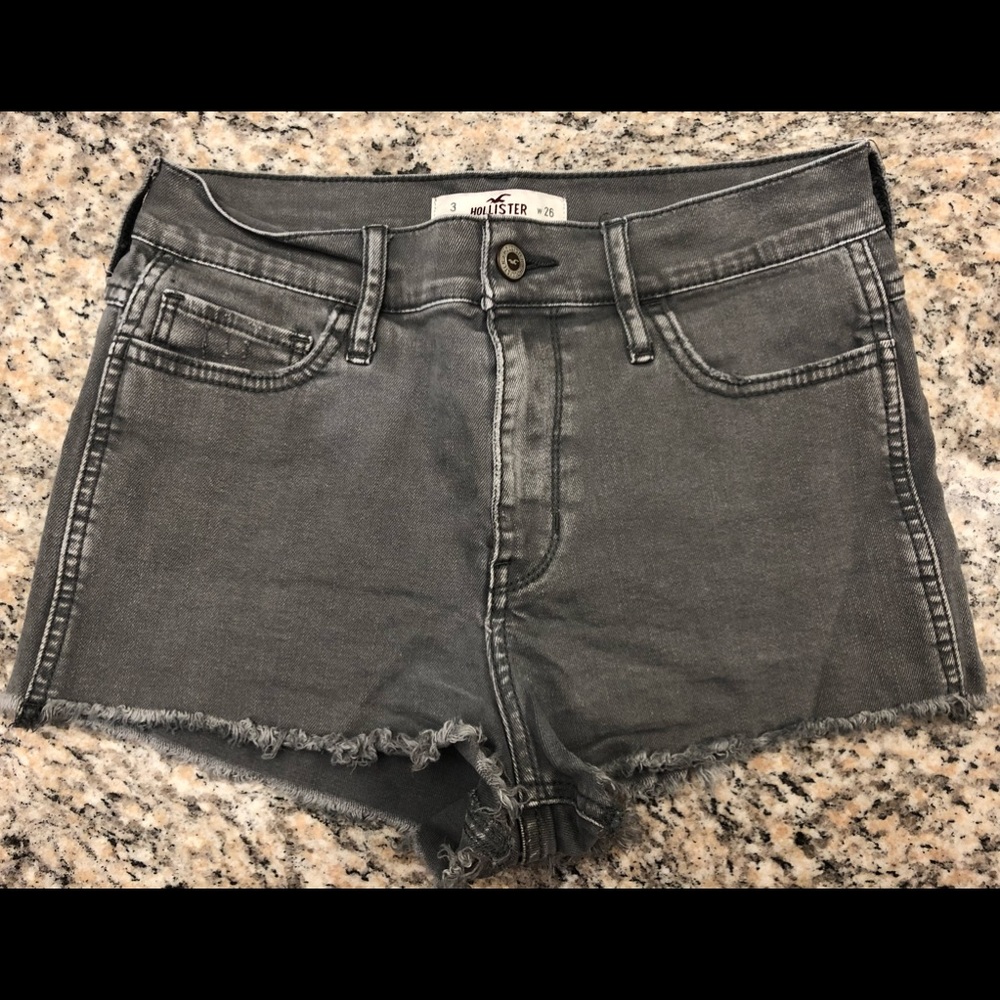 Hollister High Waisted Gray Jean Shorts